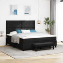Box spring seng med hovedgærde Sort 180 x 200 cm Stof