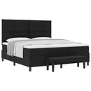 Box spring seng med hovedgærde Sort 180 x 200 cm Stof
