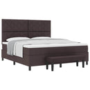 Box spring seng med hovedgærde Mørk Brun 180 x 200 cm Stof