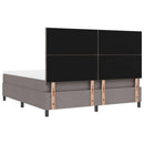 Box spring seng med hovedgærde Gråbrun 180 x 200 cm Stof