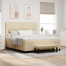 Box spring seng med hovedgærde Creme 180 x 200 cm Stof