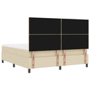 Box spring seng med hovedgærde Creme 180 x 200 cm Stof