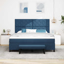 Box spring seng med hovedgærde Blå 180 x 200 cm Stof