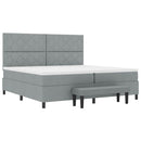 Box spring seng med hovedgærde Lysegrå 200 x 200 cm Stof