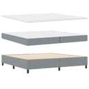 Box spring seng med hovedgærde Lysegrå 200 x 200 cm Stof