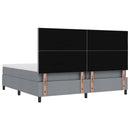 Box spring seng med hovedgærde Lysegrå 200 x 200 cm Stof
