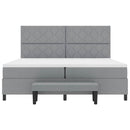 Box spring seng med hovedgærde Lysegrå 200 x 200 cm Stof