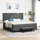Box spring seng med hovedgærde Mørkegrå 200 x 200 cm Stof
