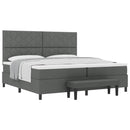 Box spring seng med hovedgærde Mørkegrå 200 x 200 cm Stof