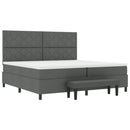 Box spring seng med hovedgærde Mørkegrå 200 x 200 cm Stof