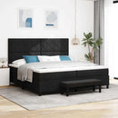 Box spring seng med hovedgærde Sort 200 x 200 cm Stof