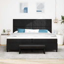 Box spring seng med hovedgærde Sort 200 x 200 cm Stof