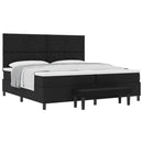 Box spring seng med hovedgærde Sort 200 x 200 cm Stof