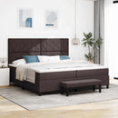 Box spring seng med hovedgærde Mørk Brun 200 x 200 cm Stof