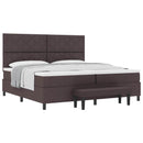 Box spring seng med hovedgærde Mørk Brun 200 x 200 cm Stof