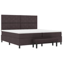 Box spring seng med hovedgærde Mørk Brun 200 x 200 cm Stof