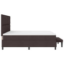Box spring seng med hovedgærde Mørk Brun 200 x 200 cm Stof
