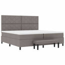 Box spring seng med hovedgærde Gråbrun 200 x 200 cm Stof