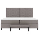 Box spring seng med hovedgærde Gråbrun 200 x 200 cm Stof