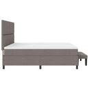 Box spring seng med hovedgærde Gråbrun 200 x 200 cm Stof