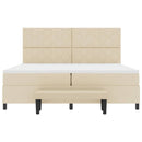 Box spring seng med hovedgærde Creme 200 x 200 cm Stof