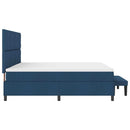 Box spring seng med madras med hovedgærde Blå 200 x 200 cm Stof