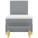 Box spring seng med hovedgærde Lysegrå 200 x 80 cm Stof