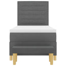 Box spring seng med hovedgærde Mørkegrå 200 x 90 cm Stof