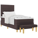 Box spring seng med hovedgærde Mørkebrun 200 x 90 cm Stof