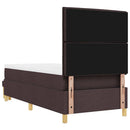 Box spring seng med hovedgærde Mørkebrun 200 x 90 cm Stof