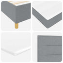 Box spring seng med hovedgærde Lysegrå 190 x 90 cm Stof