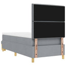 Box spring seng med hovedgærde Lysegrå 190 x 90 cm Stof