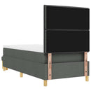 Box spring seng med pude Mørkegrå 200 x 90 cm Stof