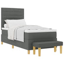 Box spring seng med hovedgærde Mørkegrå 200 x 90 cm Stof