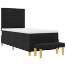 Box spring seng med hovedgærde Sort 200 x 90 cm Stof