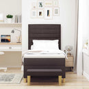 Box spring seng med hovedgærde Mørk Brun 200 x 90 cm Stof