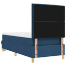 Box spring seng med hovedgærde Blå 200 x 90 cm Stof