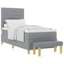 Box spring seng med hovedgærde Lysegrå 200 x 100 cm Stof