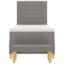 Box spring seng med hovedgærde Gråbrun 200 x 90 cm Stof