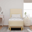 Box spring seng med pude med hovedgærde Creme 200 x 90 cm Stof