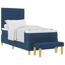 Box spring seng med pude med hovedgærde Blå 200 x 90 cm Stof
