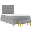 Box spring seng med hovedgærde Lysegrå 190 x 120 cm Stof