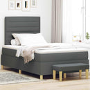 Box spring seng med hovedgærde Mørkegrå 190 x 120 cm Stof