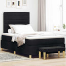 Box spring seng med hovedgærde Sort 190 x 120 cm Stof