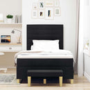 Box spring seng med hovedgærde Sort 190 x 120 cm Stof