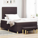 Box spring seng med hovedgærde Mørkebrun 190 x 120 cm Stof