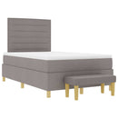 Box spring seng med hovedgærde Gråbrun 190 x 120 cm Stof