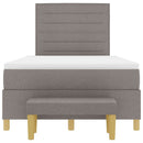 Box spring seng med hovedgærde Gråbrun 190 x 120 cm Stof