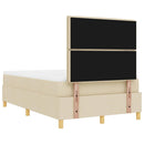 Box spring seng med pude med hovedgærde Creme 190 x 120 cm Stof