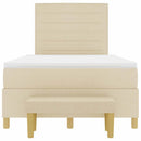 Box spring seng med pude med hovedgærde Creme 190 x 120 cm Stof